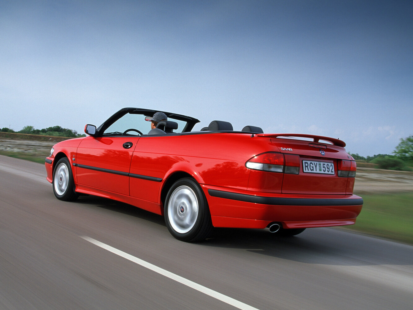 Saab 9-3, I, 1998–2003, Кабриолет: Вид сзади в три четверти
