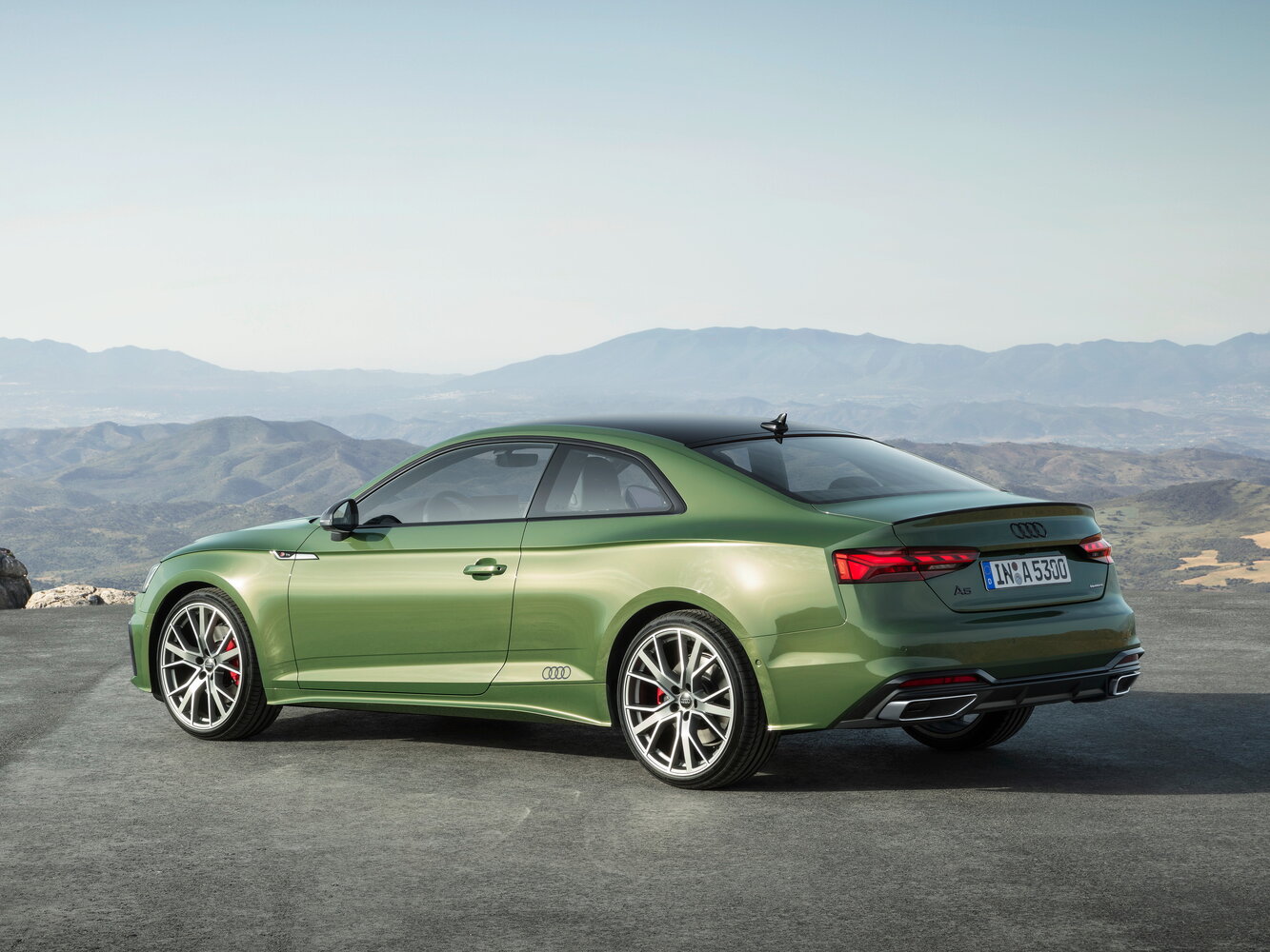 Audi A5, II (F5) Рестайлинг, 2019–2025, Купе: Вид сзади в три четверти