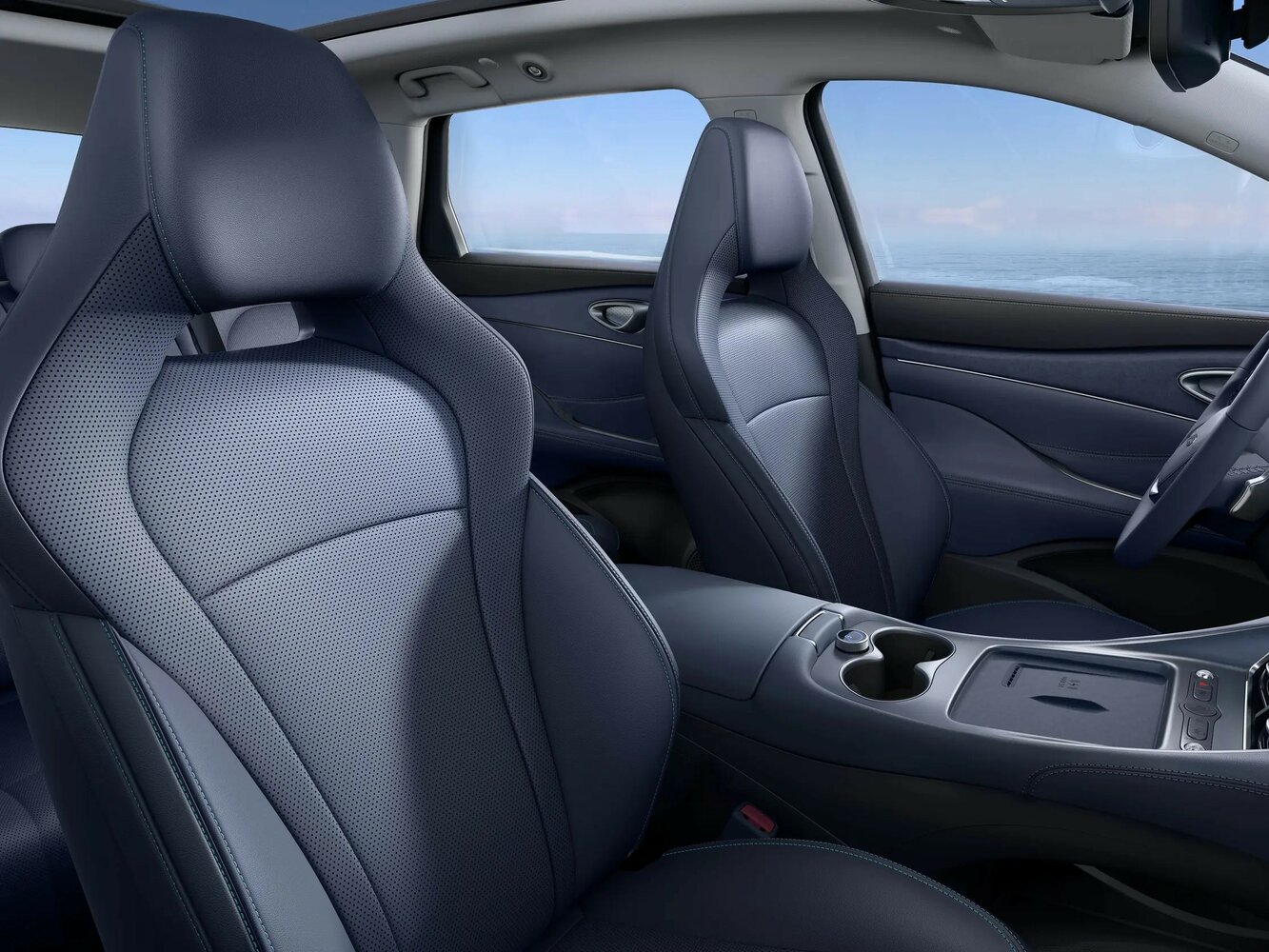 BYD Sea Lion 07, , 2024–2026, Внедорожник 5 дв. DM-i: Передняя часть салона