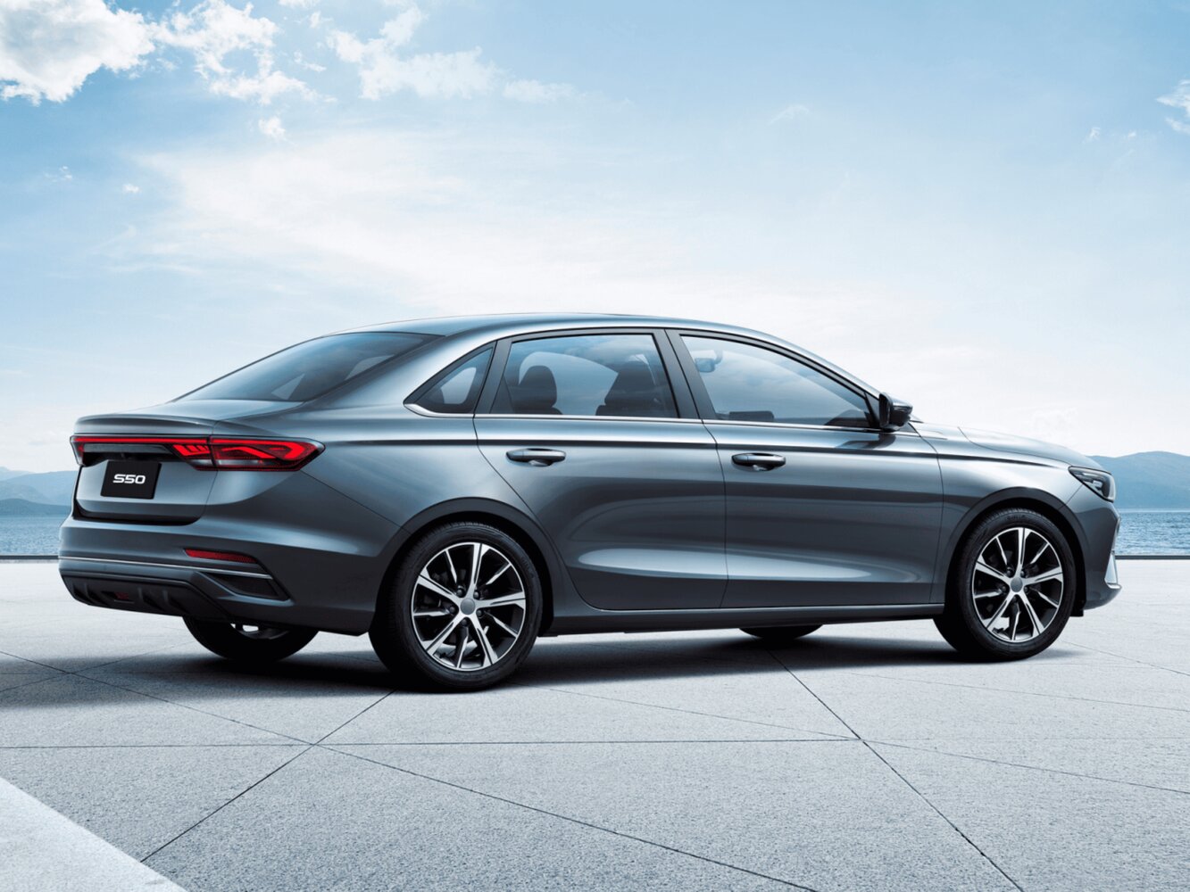 Belgee S50, , 2024–2026, Sedan: Rear three-quarter view