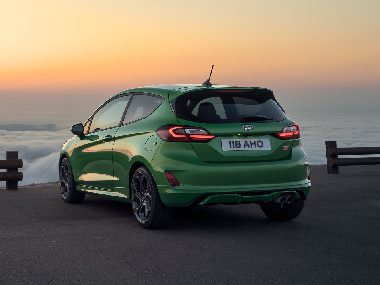 Ford Fiesta ST, VII facelift, 2021–2023, Hatchback 3 door: Rear three-quarter view