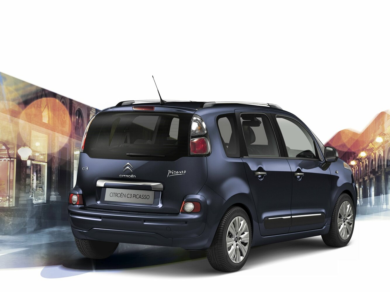 Citroen C3 Picasso, I Рестайлинг, 2012–2017, Компактвэн: Вид сзади в три четверти