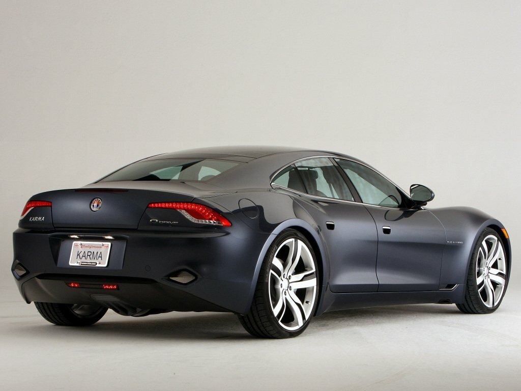 Fisker Karma, , 2009–2012, Sedan: Rear three-quarter view