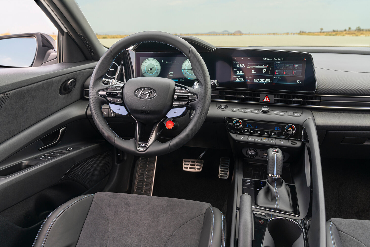 Hyundai Elantra N, I, 2021–2023, Седан: Передняя часть салона