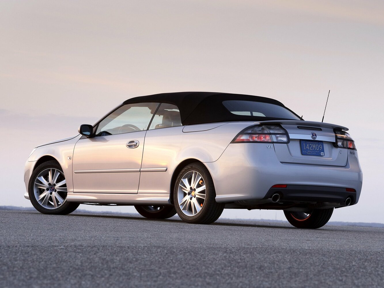 Saab 9-3, II Рестайлинг, 2007–2014, Кабриолет: Вид сзади в три четверти