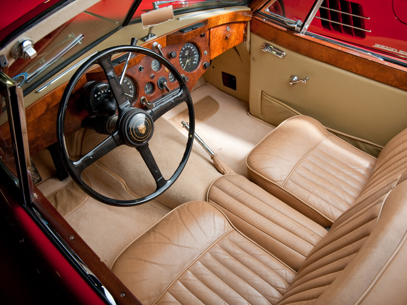 Jaguar XK, XK140, 1954–1957, Кабриолет: Передняя часть салона