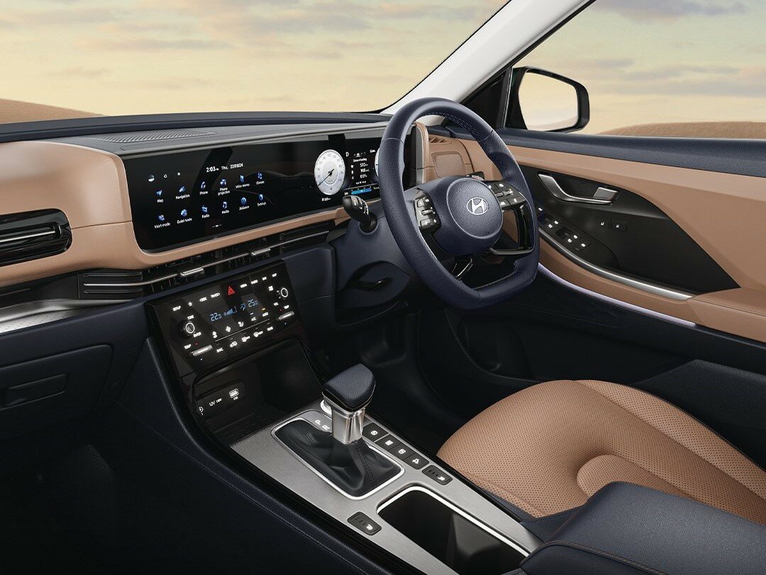 Hyundai Alcazar, I Рестайлинг, 2024–2026, Внедорожник 5 дв.: Передняя часть салона