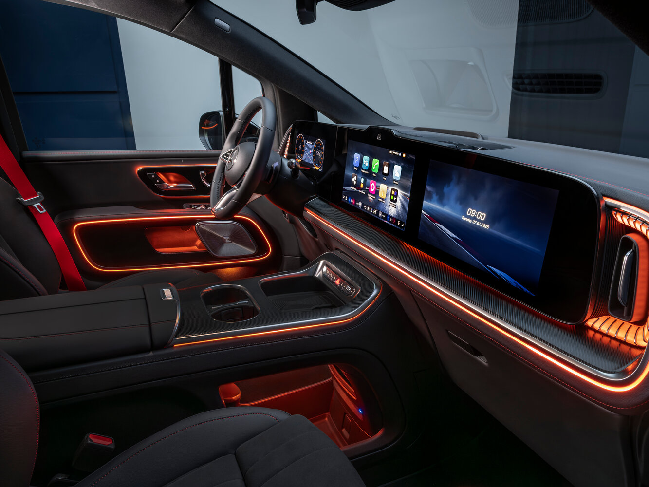 Mercedes-Benz VLE, , 2026–2026, Минивэн Long: Передняя часть салона
