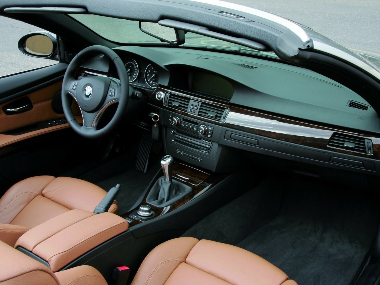 BMW 3 серии, V (E90/E91/E92/E93), 2004–2010, Кабриолет: Передняя часть салона