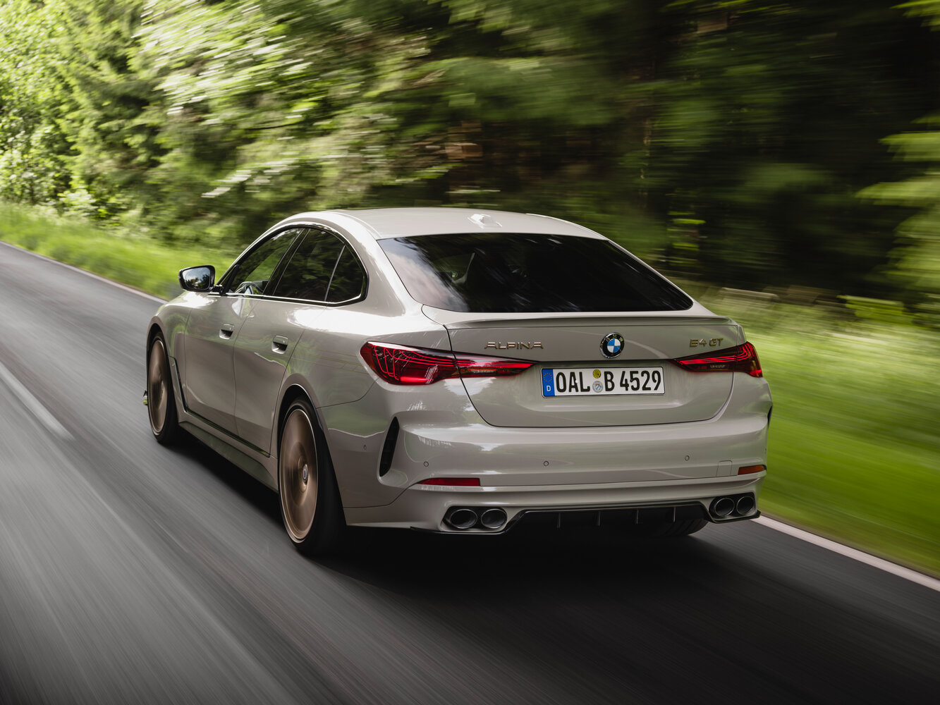 Alpina B4, G26 Рестайлинг, 2024–2025, Лифтбек Gran Coupe: Вид сзади в три четверти