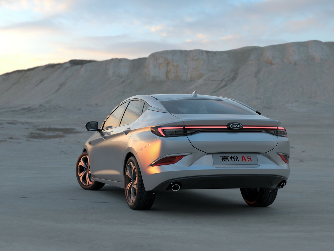 JAC A5, , 2019–2021, Лифтбек: Вид сзади в три четверти