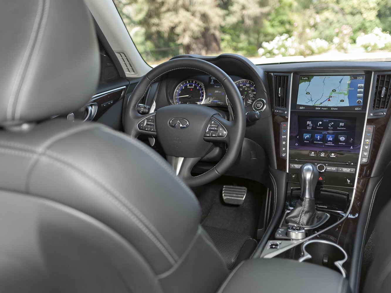Infiniti Q50, I, 2013–2017, Седан: Передняя часть салона