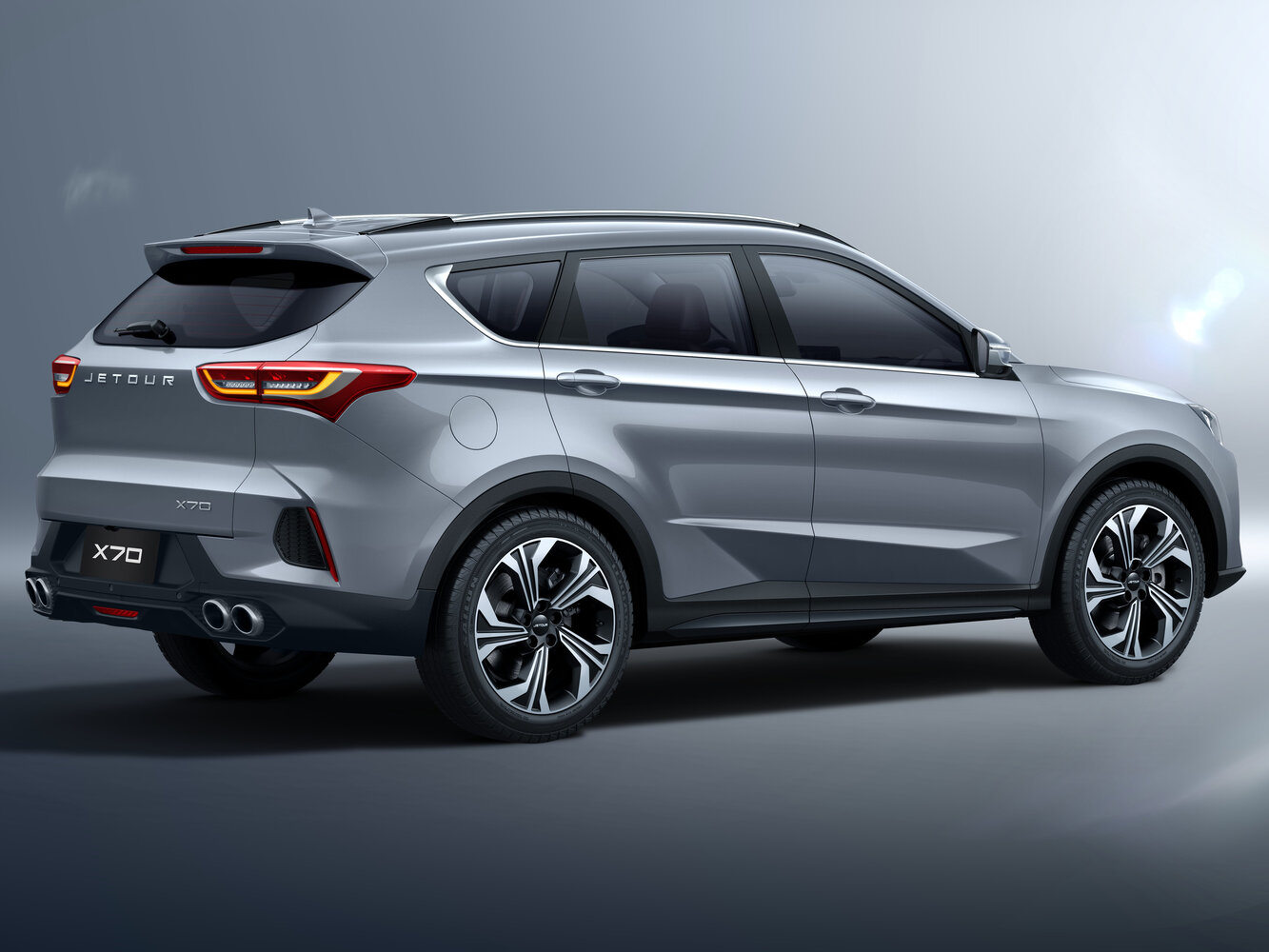 Jetour X70, I Рестайлинг 2, 2023–2026, Внедорожник 5 дв.: Вид сзади в три четверти