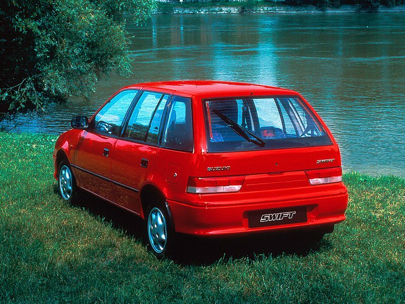 Suzuki Swift, II facelift, 1995–2003, Hatchback 5 door: Rear three-quarter view