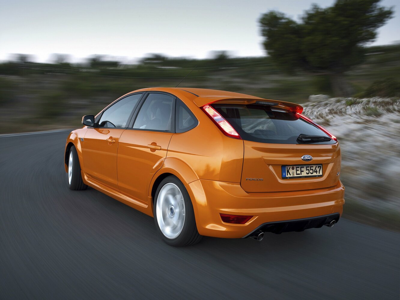 Ford Focus ST, II Рестайлинг, 2008–2011, Хэтчбек 5 дв.: Вид сзади в три четверти