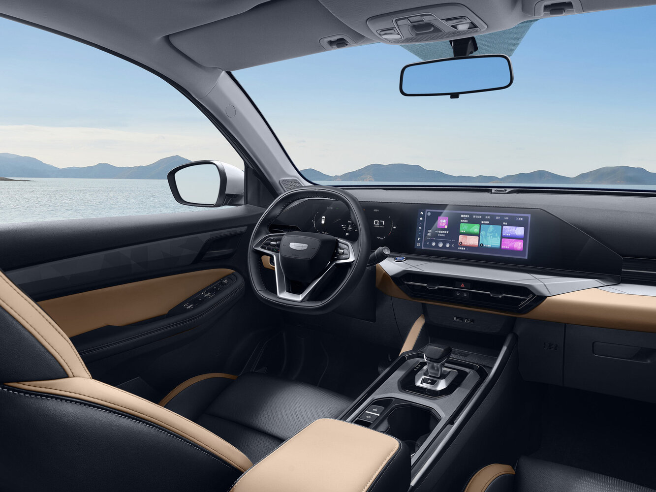 Geely Haoyue Pro, , 2024–2025, Внедорожник 5 дв.: Передняя часть салона