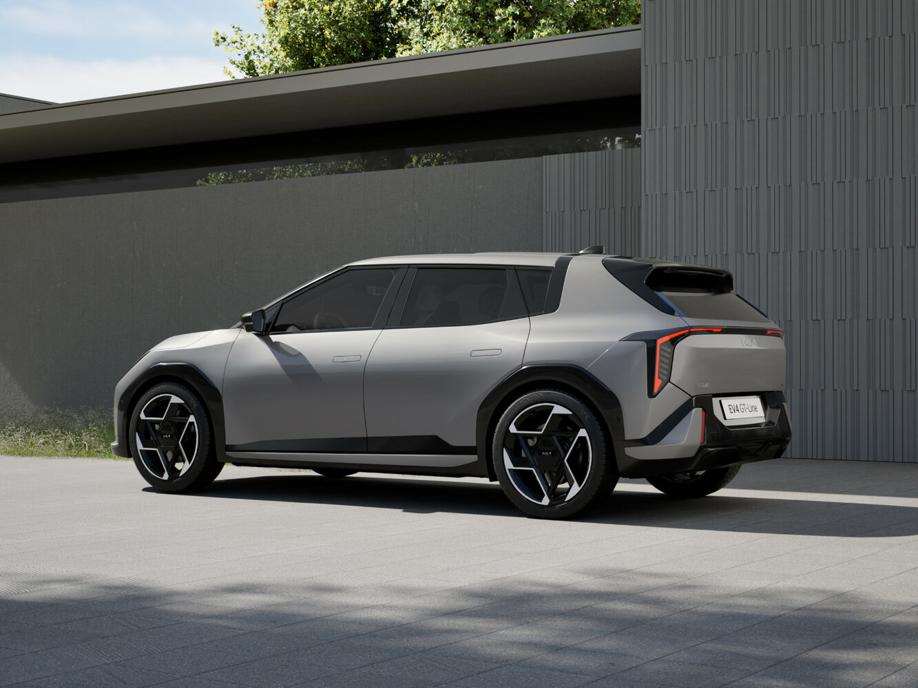 Kia EV4, , 2025–2026, Хэтчбек 5 дв.: Вид сзади в три четверти