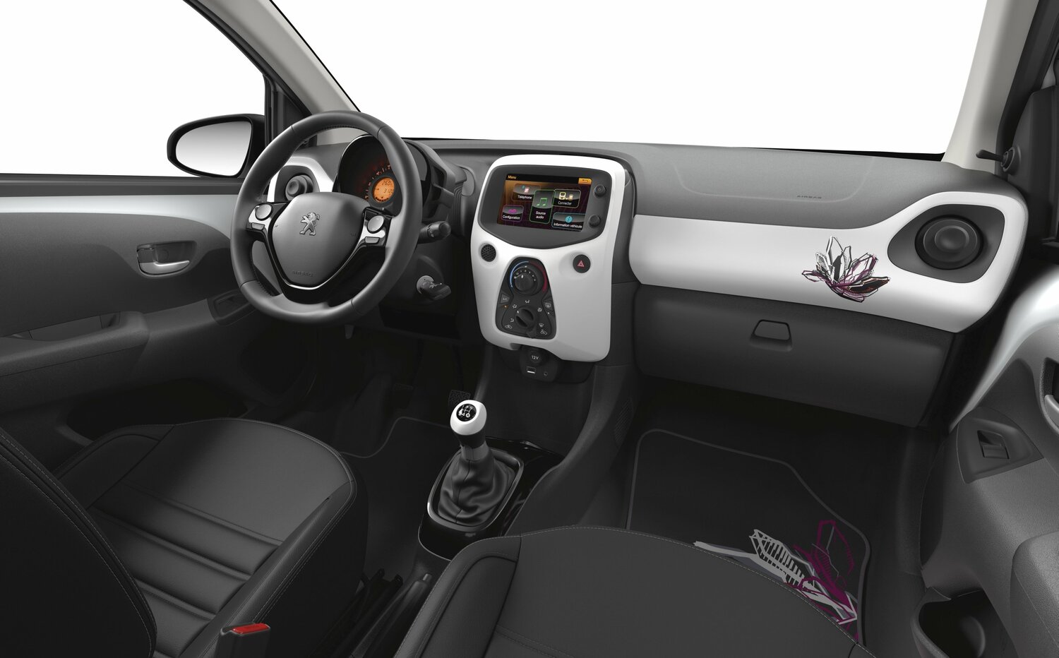 Peugeot 108, , 2014–2021, Хэтчбек 3 дв.: Передняя часть салона