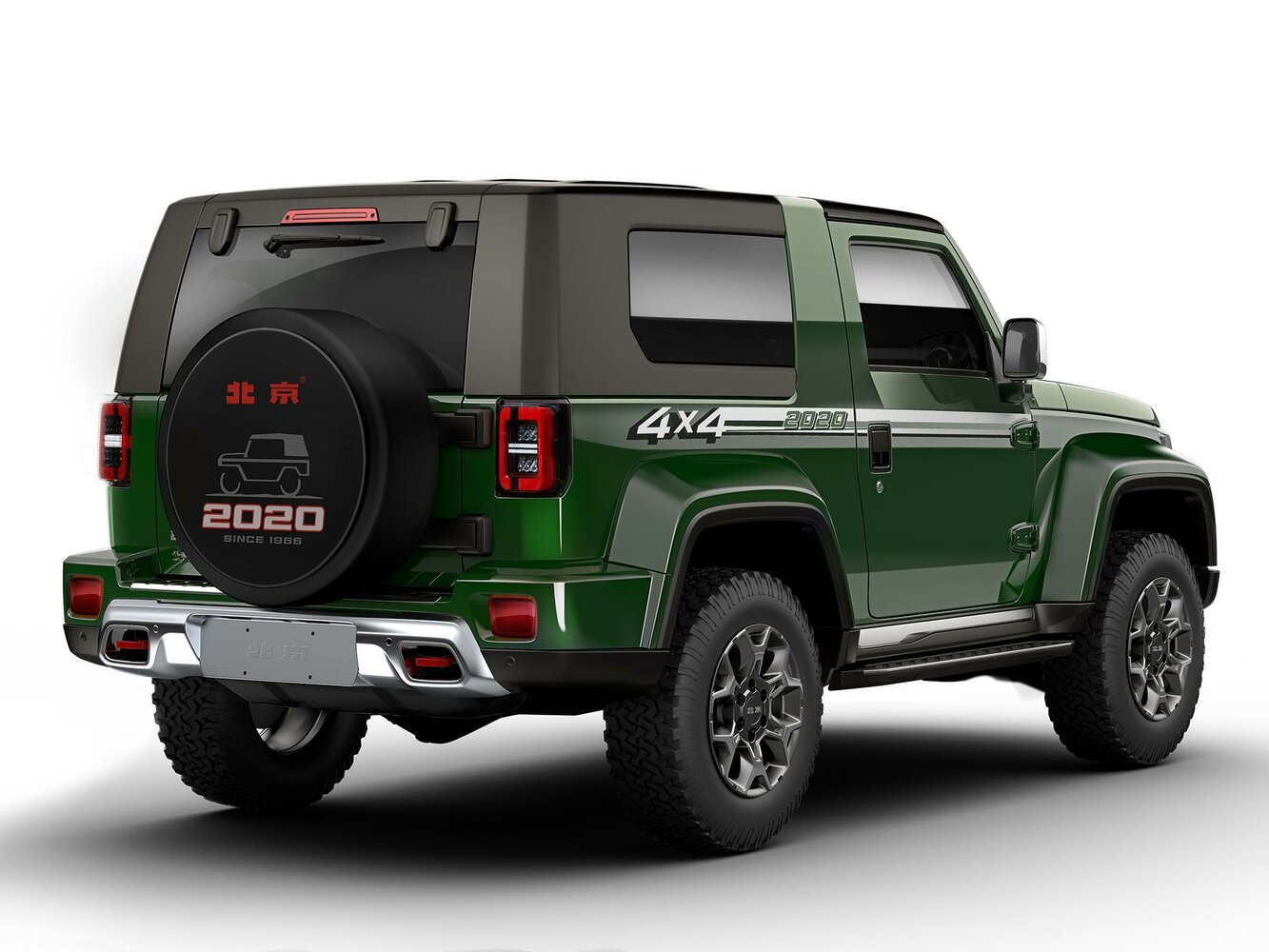 BAIC BJ40, I Рестайлинг, 2019–2026, Внедорожник 3 дв.: Вид сзади в три четверти