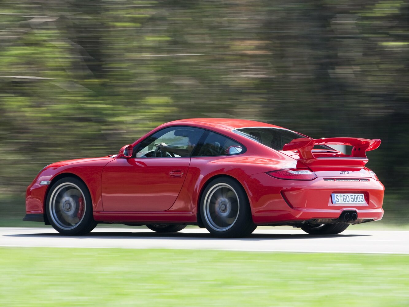 Porsche 911 GT3, 997 Рестайлинг, 2009–2011, Купе: Вид сзади в три четверти
