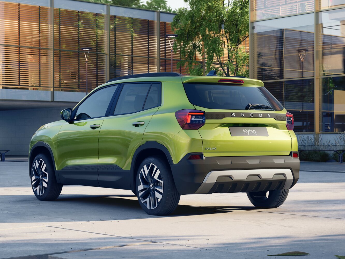 Skoda Kylaq, , 2024–2026, Внедорожник 5 дв.: Вид сзади в три четверти