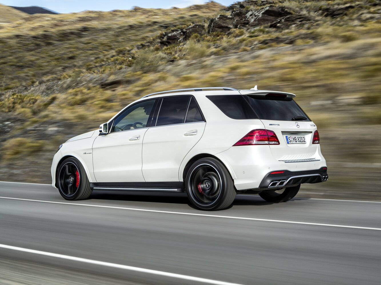 Mercedes-Benz GLE AMG, I (W166), 2015–2018, Внедорожник 5 дв.: Вид сзади в три четверти