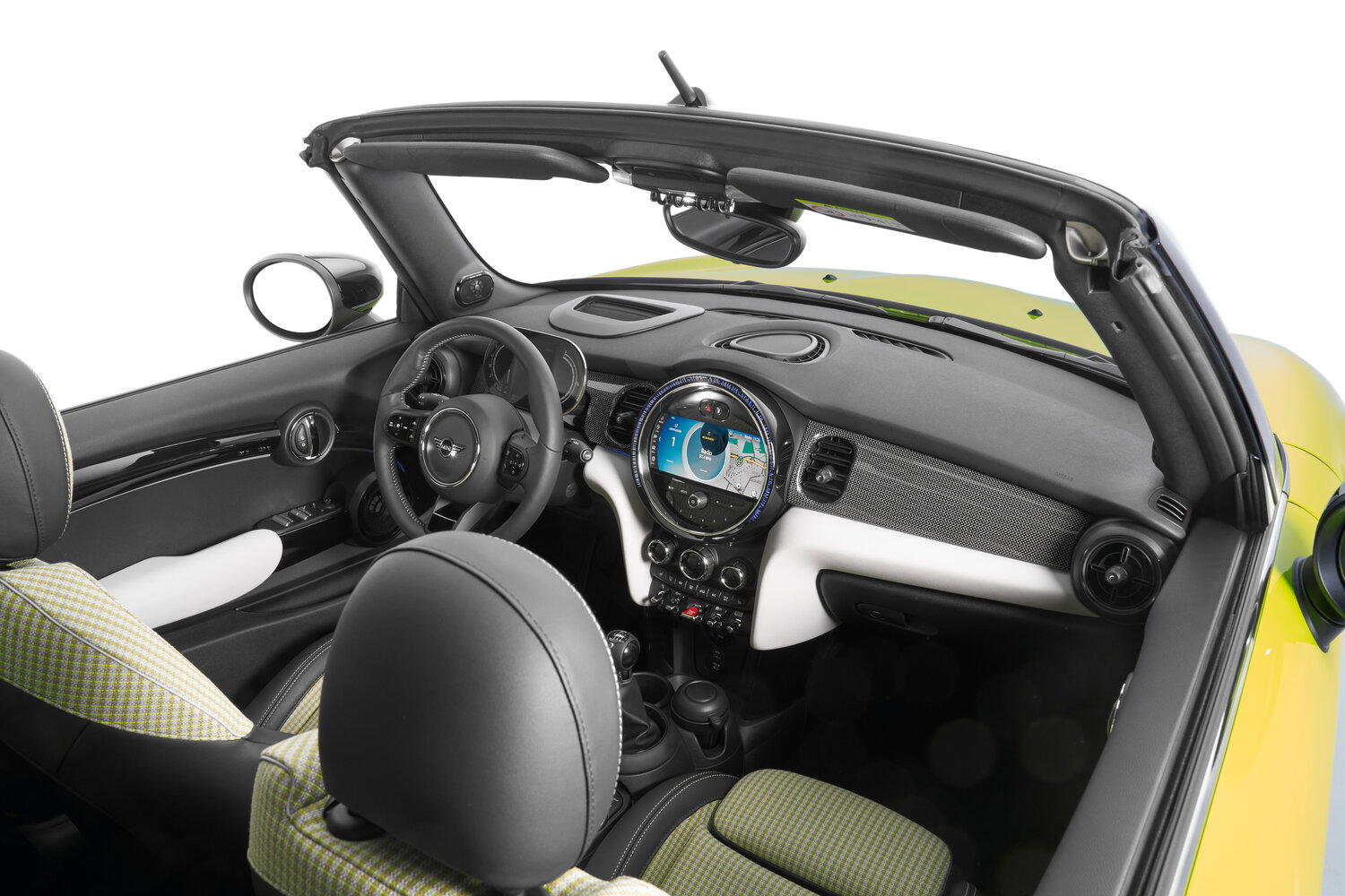 MINI Cabrio, III Рестайлинг 2, 2021–2024, Кабриолет: Передняя часть салона