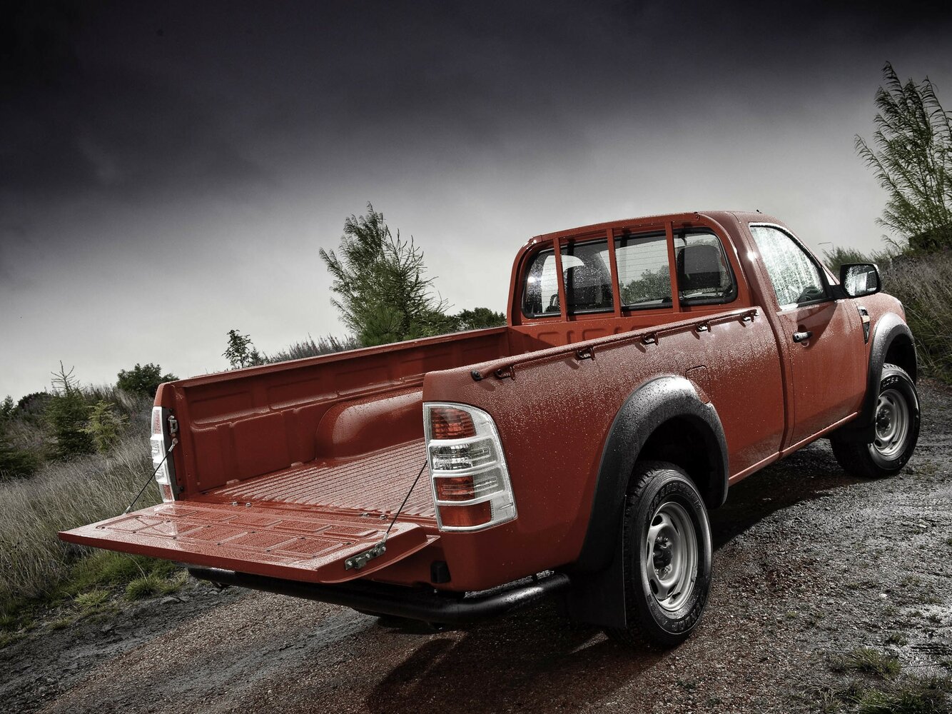 Ford Ranger, II Рестайлинг, 2009–2011, Пикап Одинарная кабина Single Cab: Вид сзади в три четверти