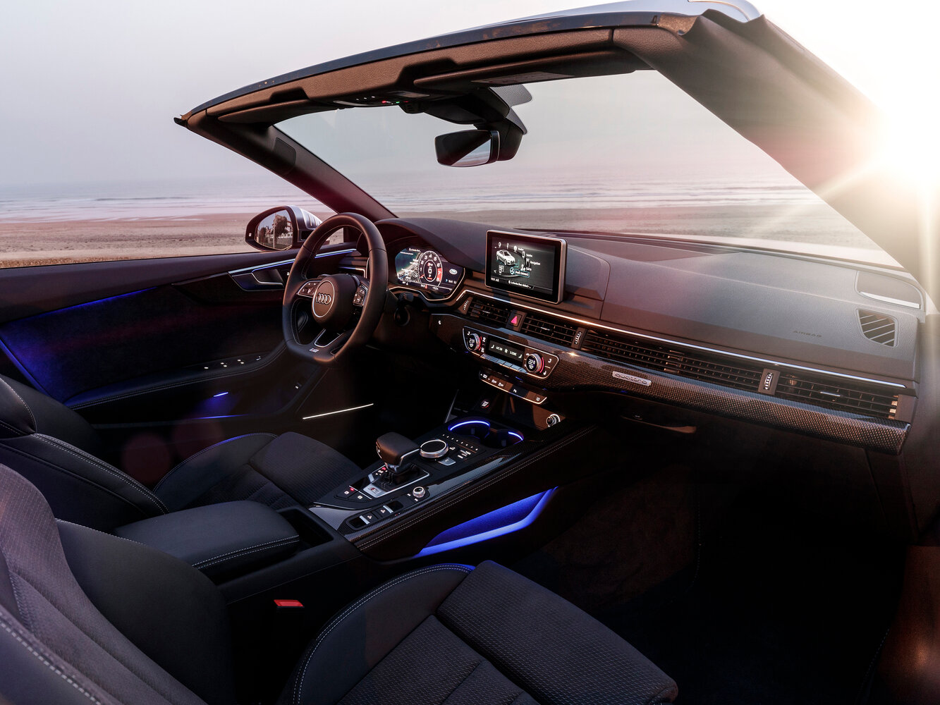 Audi S5, II (F5), 2016–2019, Кабриолет: Передняя часть салона