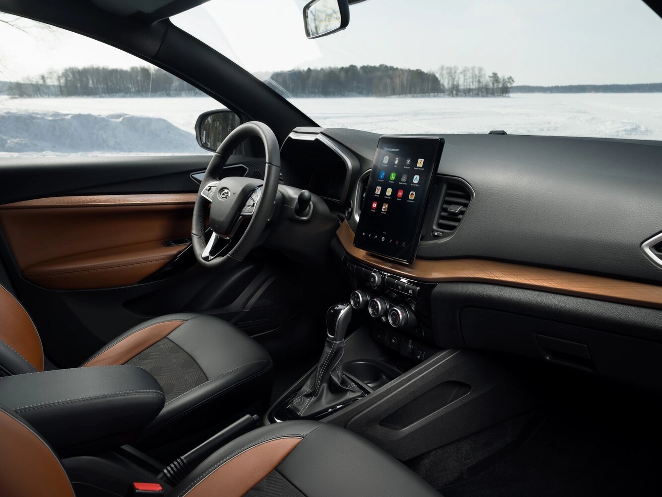 Lada (ВАЗ) Vesta, I Рестайлинг (NG), 2022–2026, Седан Cross: Передняя часть салона