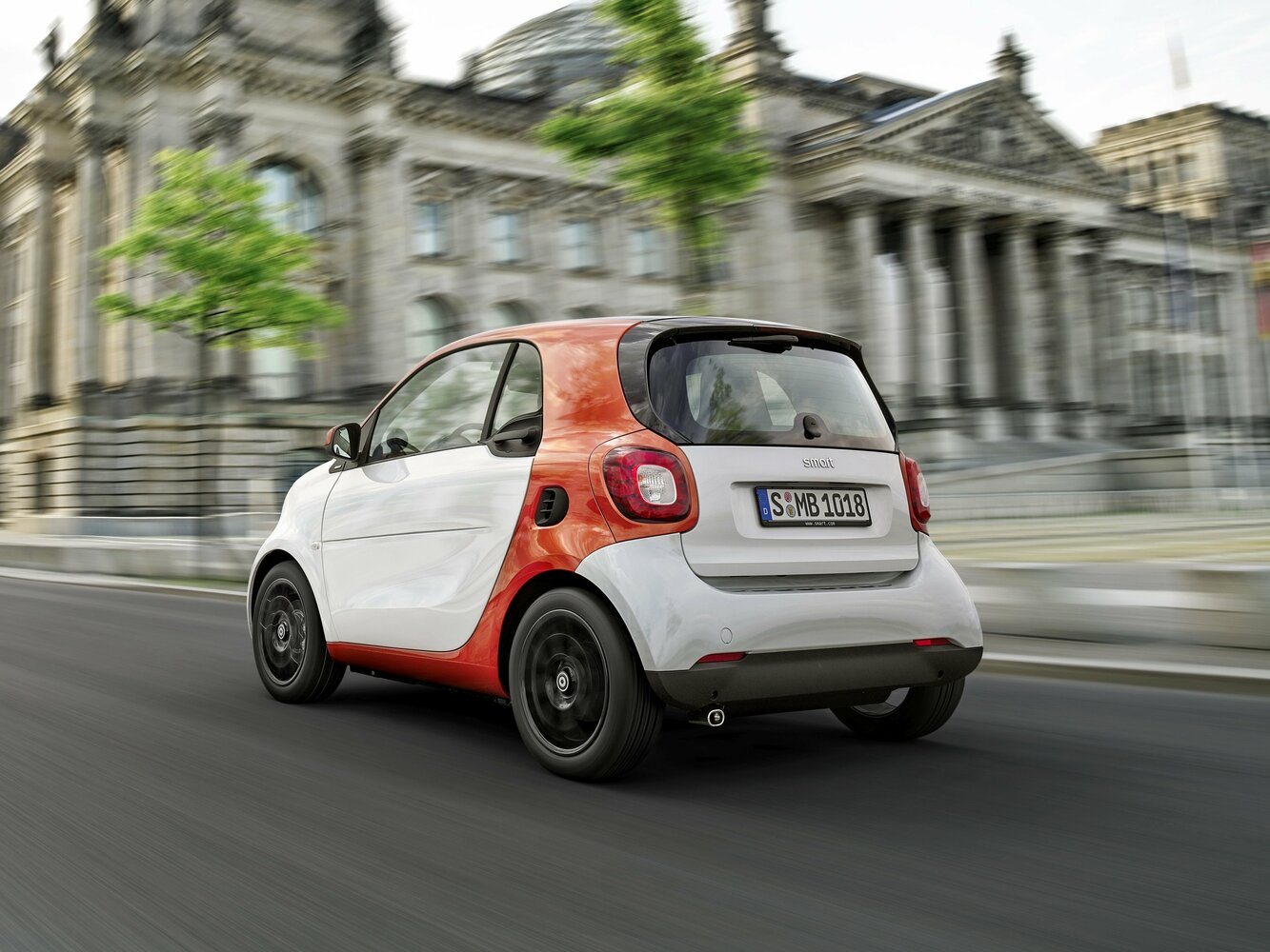 Smart Fortwo, III, 2014–2024, Хэтчбек 3 дв.: Вид сзади в три четверти