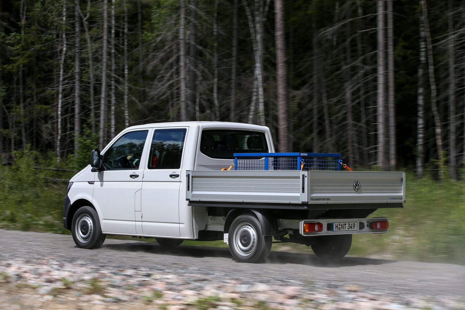 Volkswagen Transporter, T6, 2015–2019, Пикап Двойная кабина: Вид сзади в три четверти