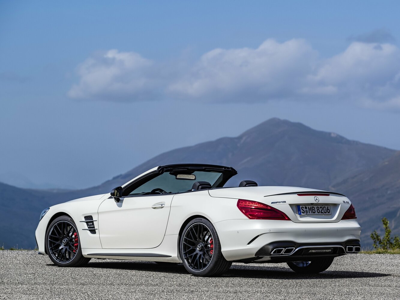 Mercedes-Benz SL-Класс AMG, III (R231) Рестайлинг, 2016–2019, Родстер: Вид сзади в три четверти