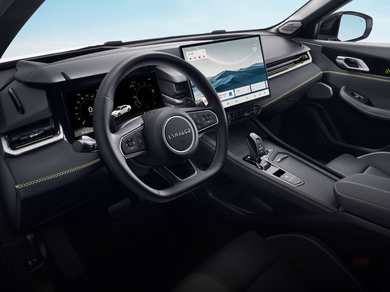 Lynk & Co 03, I Рестайлинг 2, 2025–2026, Седан: Передняя часть салона