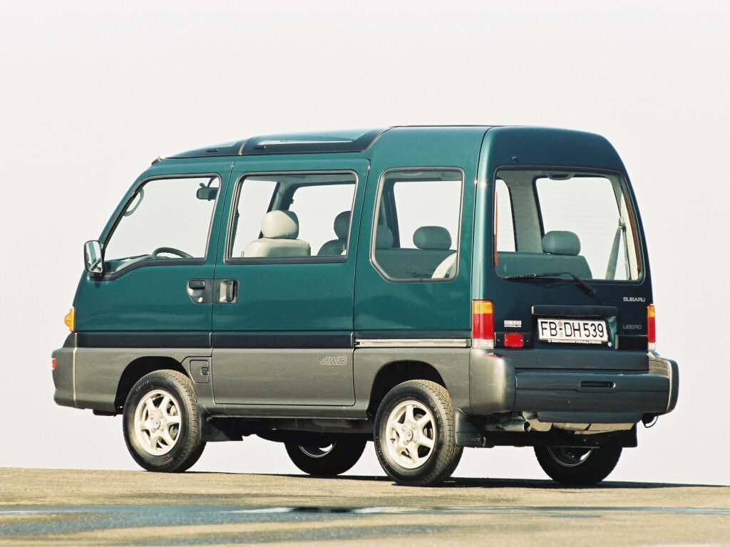Subaru Libero, , 1984–1998, Compact MPV: Rear three-quarter view