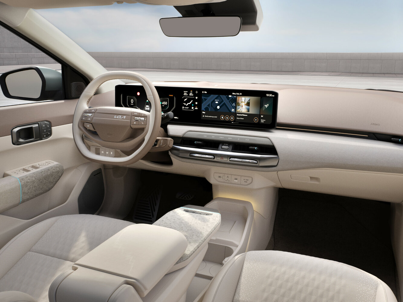 Kia EV4, , 2025–2026, Седан: Передняя часть салона