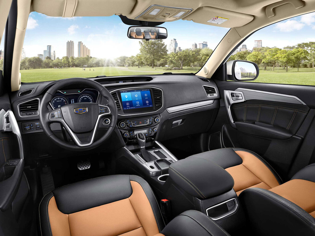Geely Emgrand X7, I Рестайлинг 2, 2018–2021, Внедорожник 5 дв.: Передняя часть салона