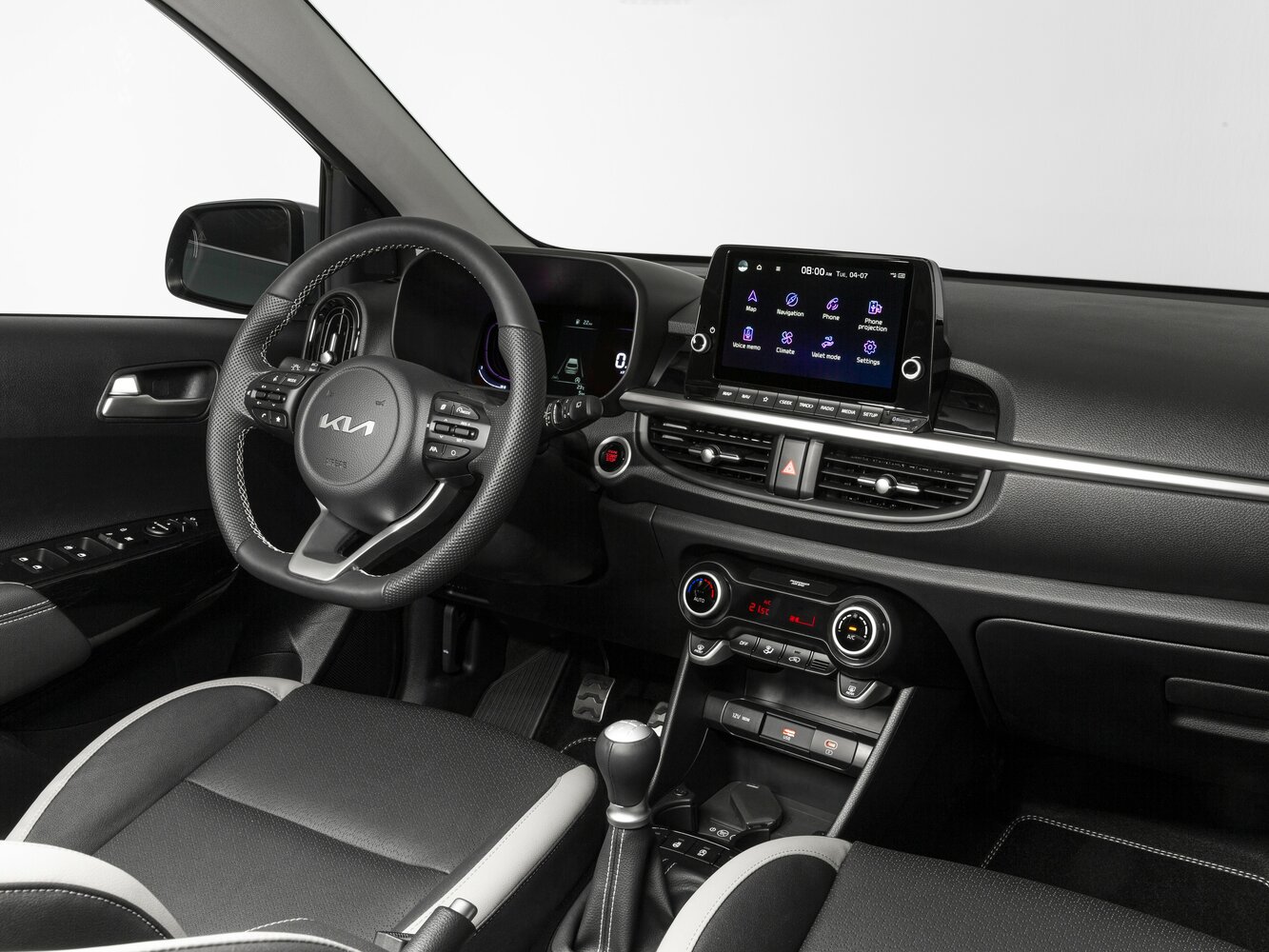 Kia Picanto, III Рестайлинг 2, 2023–2026, Хэтчбек 5 дв.: Передняя часть салона