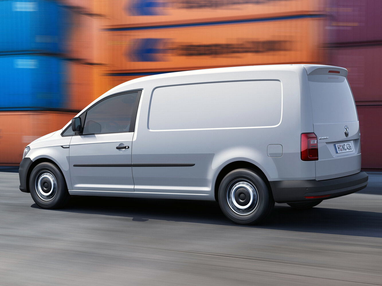 Volkswagen Caddy, IV, 2015–2020, Van kasten Maxi: Rear three-quarter view