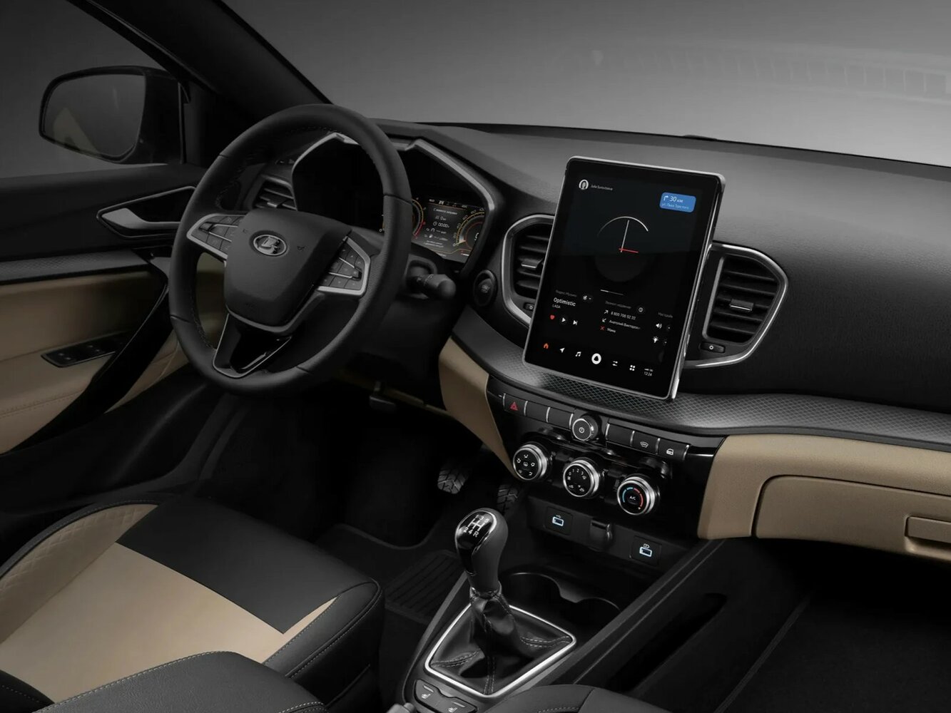 Lada (ВАЗ) Vesta, I Рестайлинг (NG), 2022–2026, Универсал 5 дв. SW: Передняя часть салона