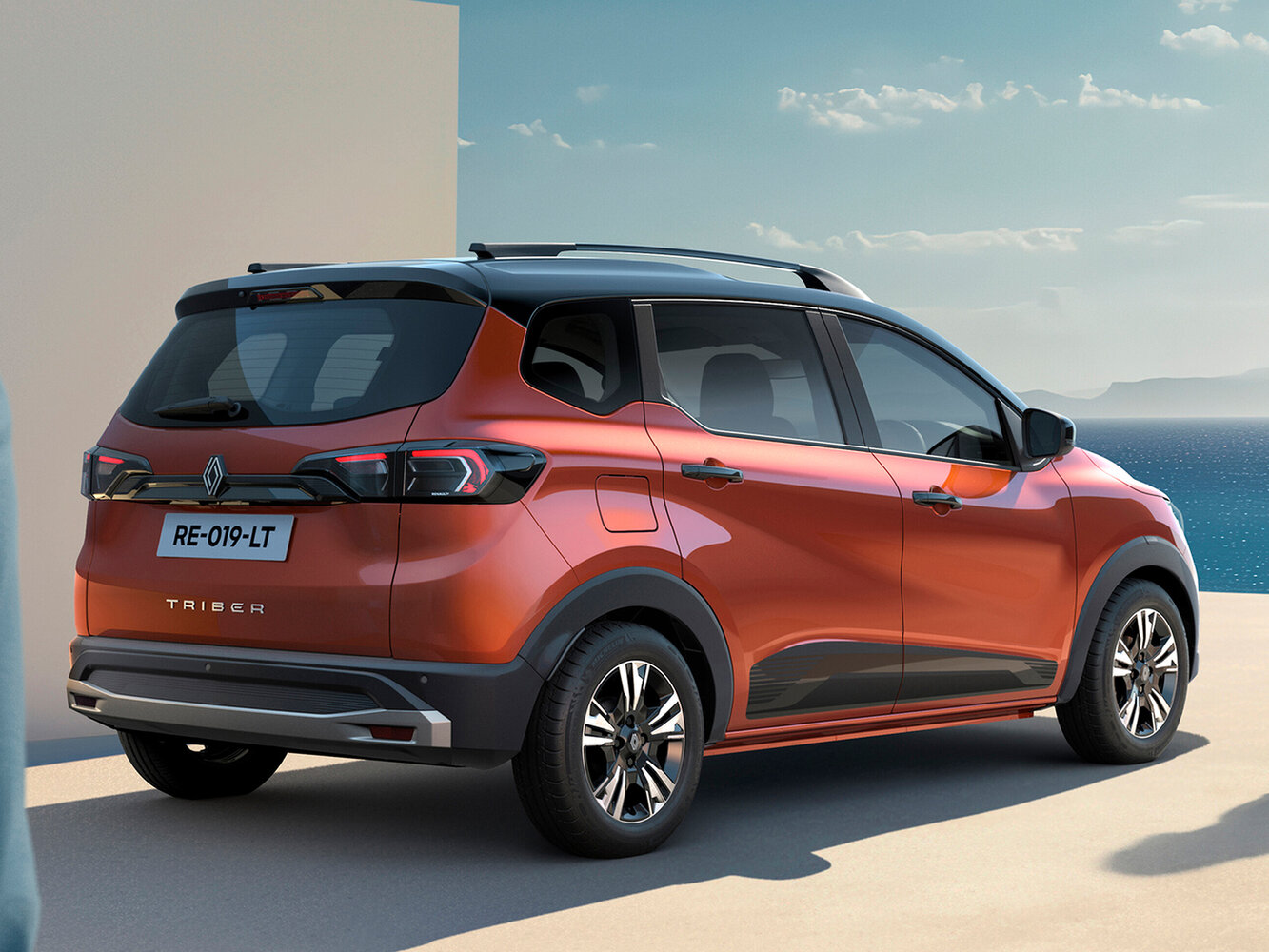 Renault Triber, I facelift, 2025–2026, Микровэн: Rear three-quarter view