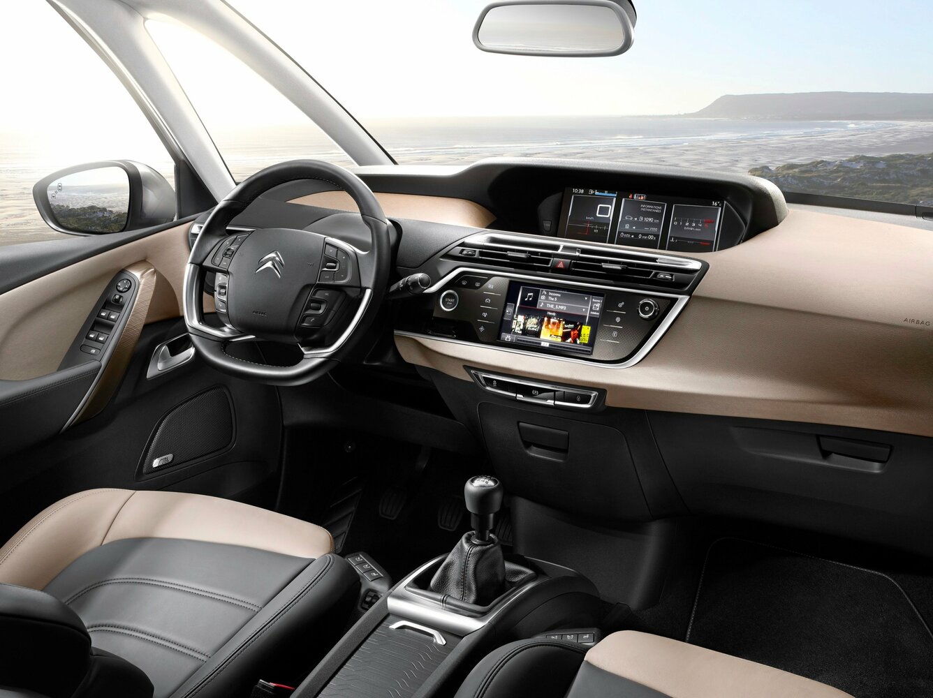 Citroen C4 Picasso, II, 2013–2016, Компактвэн Grand: Передняя часть салона
