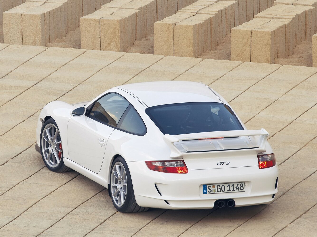 Porsche 911 GT3, 997, 2006–2008, Coupe: Rear three-quarter view