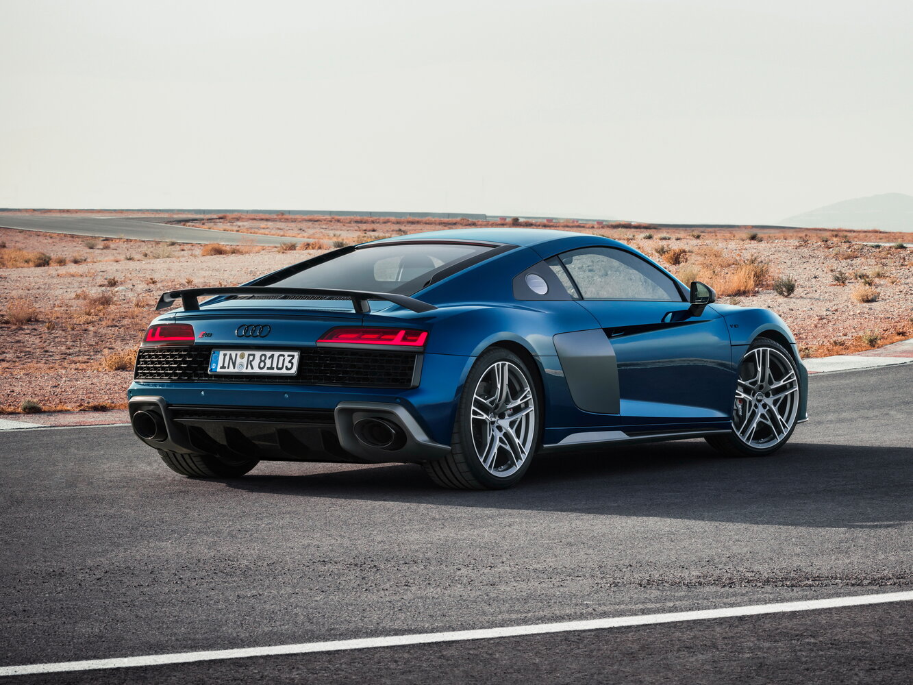 Audi R8, II (4S) facelift, 2019–2023, Coupe: Rear three-quarter view