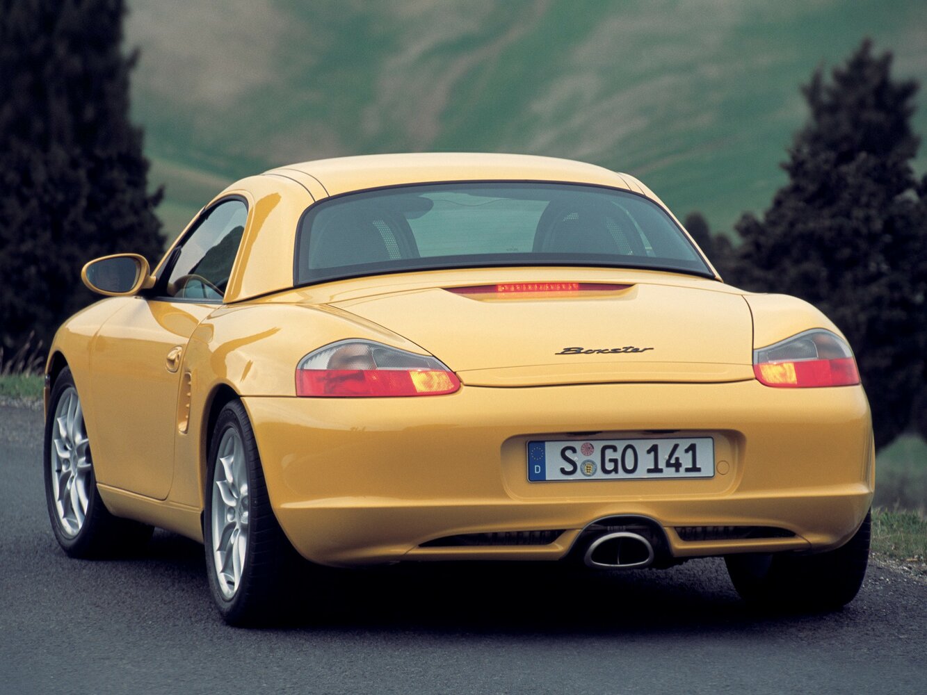 Porsche Boxster, I (986) Рестайлинг, 2002–2004, Родстер: Вид сзади в три четверти