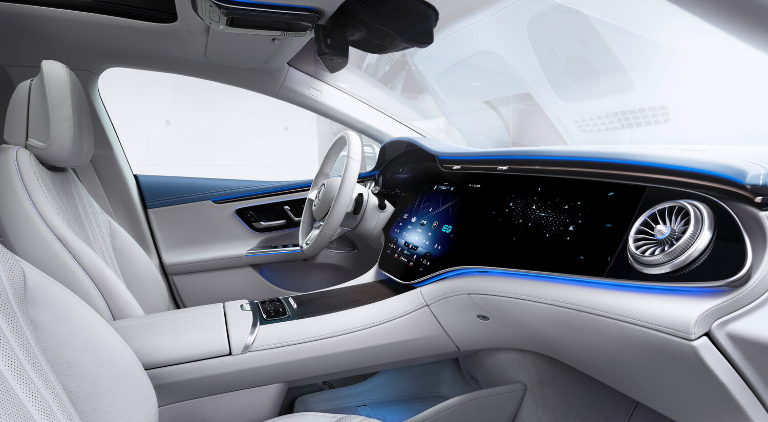 Mercedes-Benz EQE, , 2022–2026, Седан: Передняя часть салона