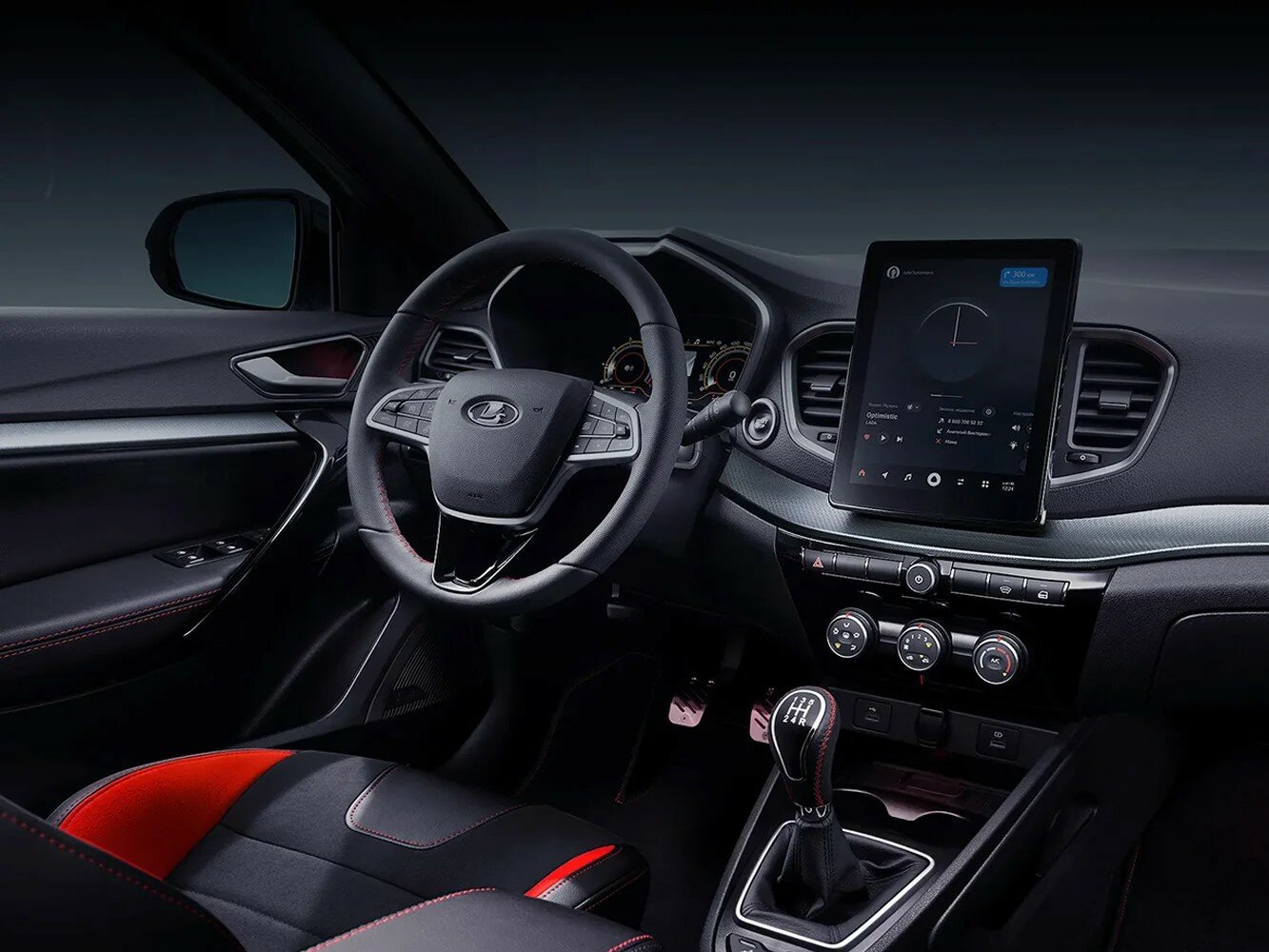 Lada (ВАЗ) Vesta, I Рестайлинг (NG), 2022–2026, Седан Sportline: Передняя часть салона