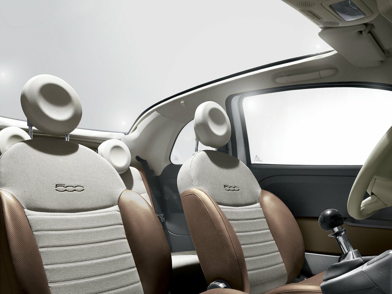 Fiat 500, II, 2007–2015, Кабриолет: Передняя часть салона