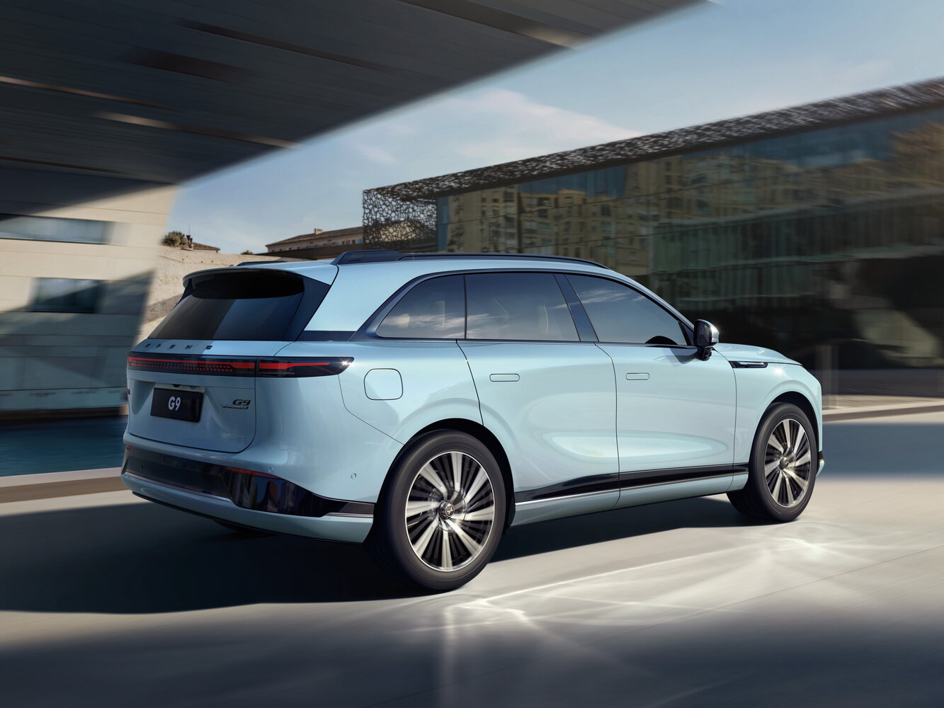 Xpeng G9, , 2022–2026, SUV 5 door: Rear three-quarter view