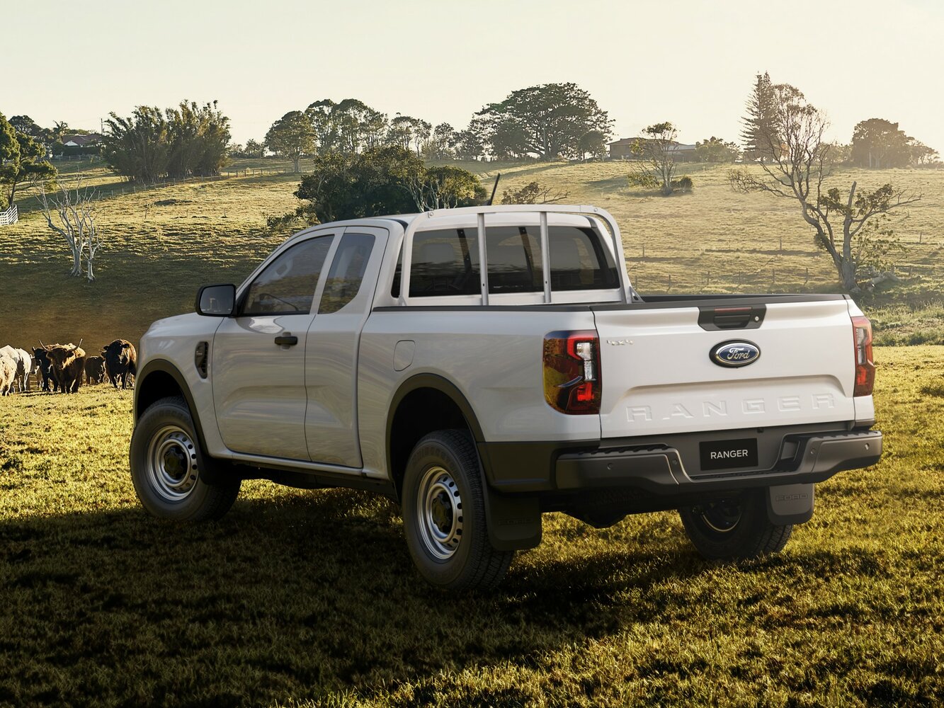 Ford Ranger, T6.2, 2022–2026, Пикап Полуторная кабина Open Cab: Вид сзади в три четверти